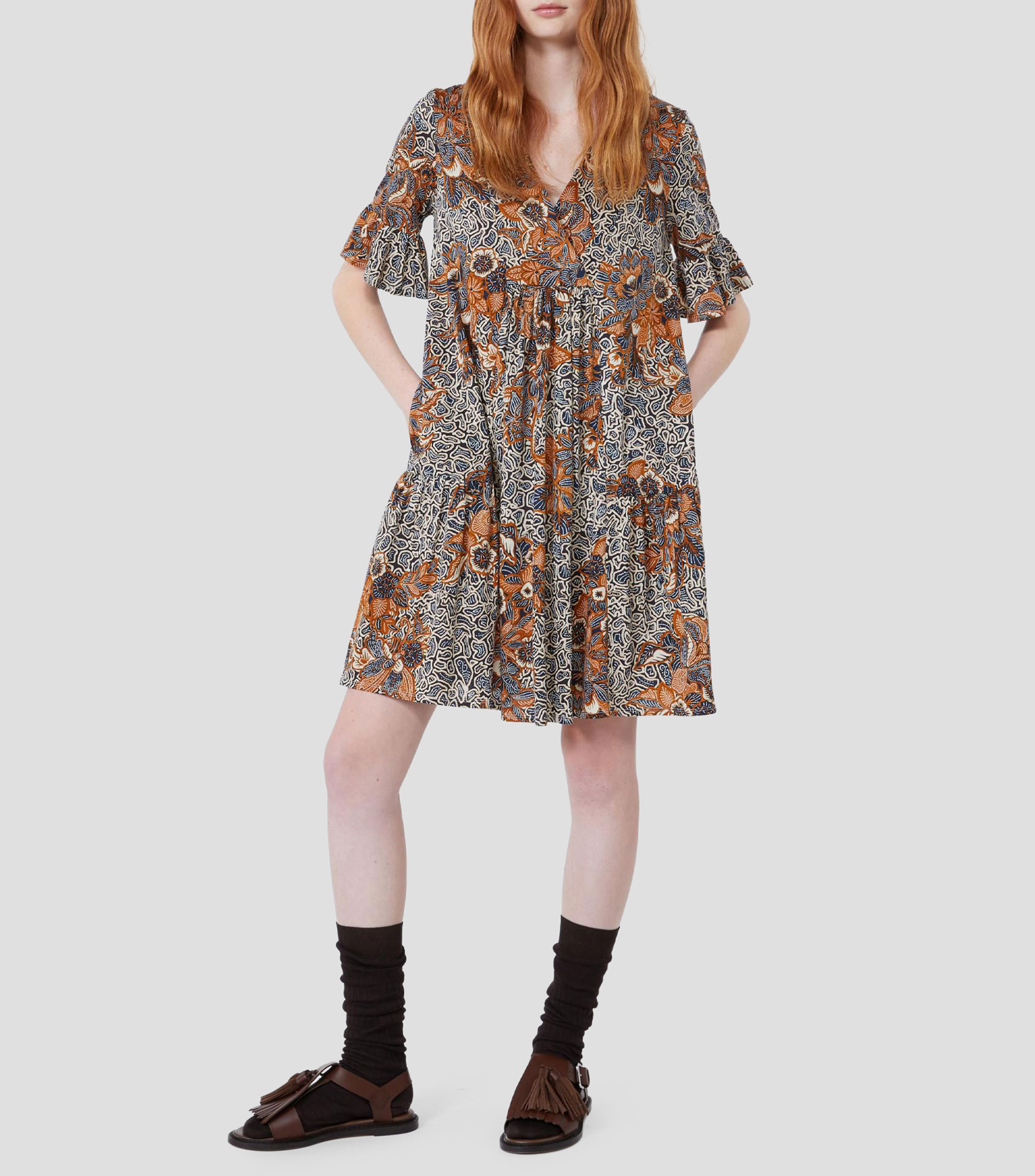 Vestido midi estampado Mujer